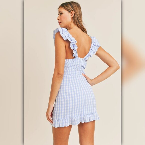 Mable Gingham Ruffle Mini Dress - Picture 4 of 8